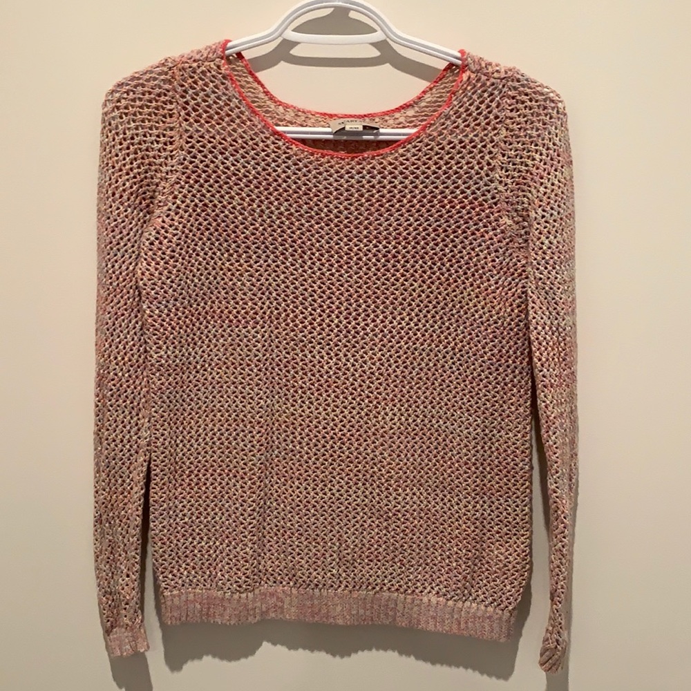 Multicolour crochet knit sweater